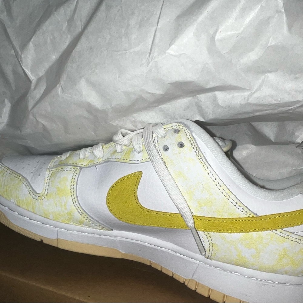 Yellow strike Nike dunks